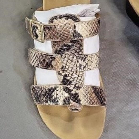 BOGO Vionic Radia Podiatrist Designed Wedge Slip On Sandals Snakeskin Slides 7 - Picture 2 of 5